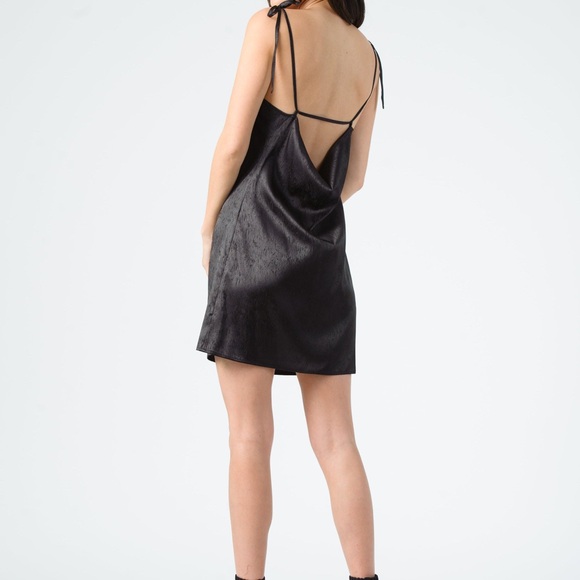 NWT Black Satin Slip Dress - Picture 4 of 4